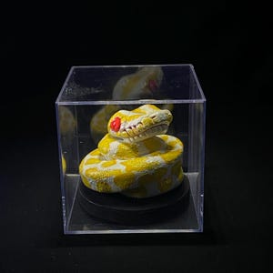 Ball Python Sculpture Art, Realistic Snake Statue, Handmade Reptile Collectible, Gothic Home Decor