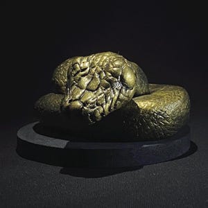 Ball Python Sculpture Art, Realistic Snake Statue, Handmade Reptile Collectible, Gothic Home Decor