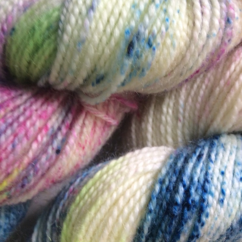 Easter Grass Indie dyed Fingering Weight Yarn 50g Sock Pink Green Blue Superwash SALE Clearance