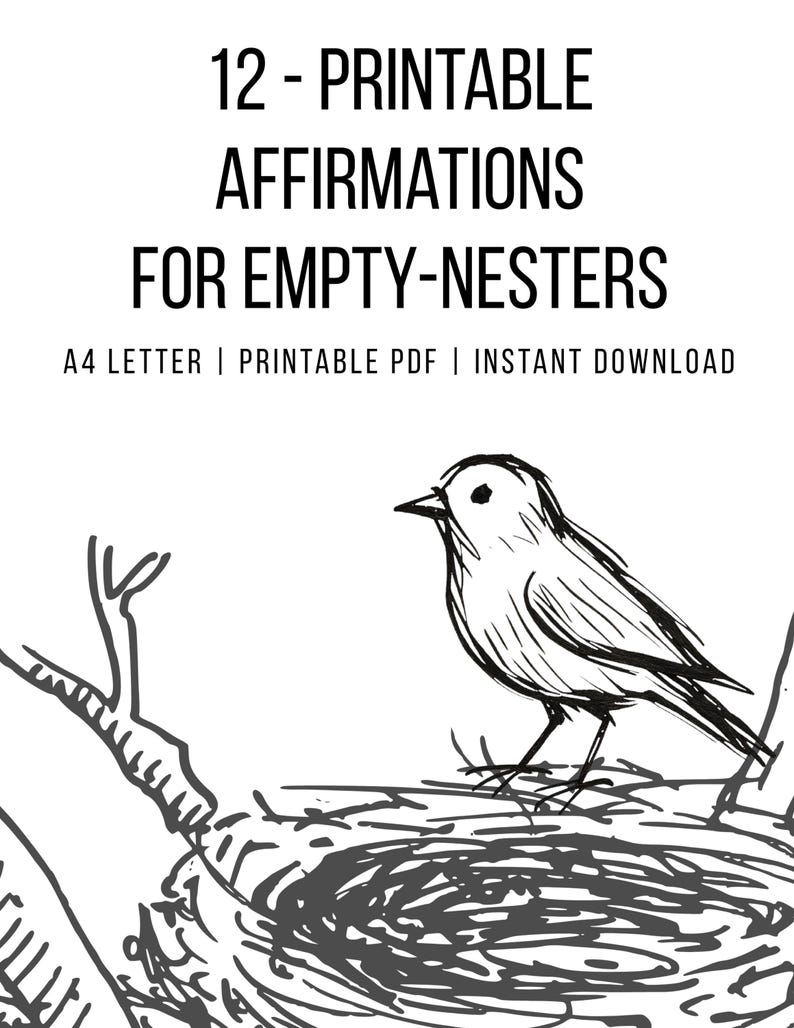 Empty Nester Sign 12 Printable Affirmation Cards for New Empty-nester – Digital Download ...
