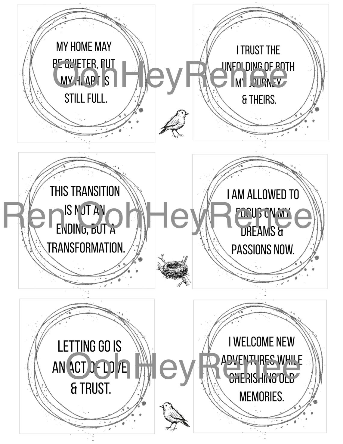 Empty Nester Sign 12 Printable Affirmation Cards for New Empty-nester – Digital Download ...