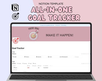 Sjabloon voor esthetiek: doeltracker, dashboard levensplanner, gewoontetracker, minimalistische digitale planner, visiebord, taakmanager