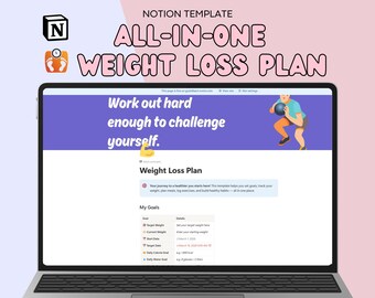 Ultieme gewichtsverliesplanner | Fitnesstracker | Maaltijdplanner Calorielogboek Habit Tracker Gym Journal | Gezondheidsdashboard