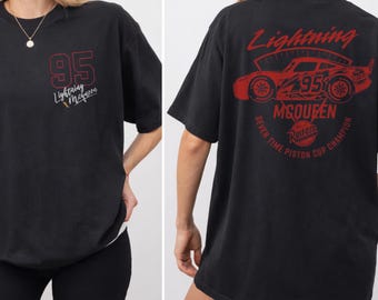 Vintage Lightning Mcqueen Shirt, Lightning McQueen Number Back, Disney Cars Shirt, Car Pixar Shirt, Disney Cars Land, Comfort Colors Shirt