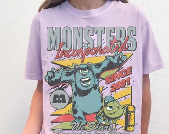 Comfort Colors Monsters Incorporated Since 2001 We Scare Because We Care T-Shirt, Disney Sulley & Mike Monster Inc Tee, Monsters University