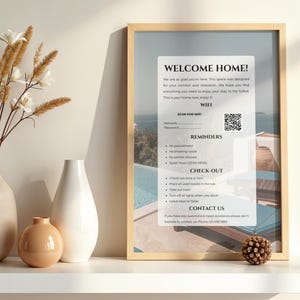 Airbnb Guest Information Flyer Canva Template, Editable Vacation Rental Welcome Sheet, Minimalist Host Printable, A4 and US Letter