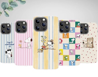 Snoopy Pastel Phone Case, Motivational Art Cover for iPhone, Samsung, Google Pixel