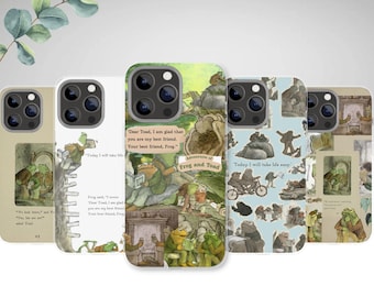 Frog and Toad Phone Case for iPhone 16 15 14 13 Pro Max, Vintage Storybook Aesthetic Cover, Cute Frog Best Friend Gift, Samsung S24 Ultra, G