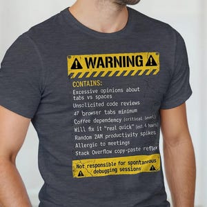 Warn Etikette Shirt, lustiges Programmierer Geschenk, sarkastisches Techniker Kerl T-Shirt, Geschenk für Ihn