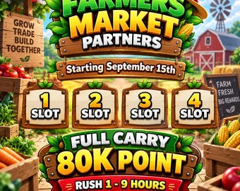 Partner del mercato degli agricoltori - Evento Monopoly_Go - Rifornimento completo 80.000 punti - Consegna rapida