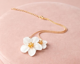 Orchid Necklace, Handmade Bridal Pendant Necklace for Women, Cute Fantasy Jewelry, Personalized Gift for Her or Girlfriend