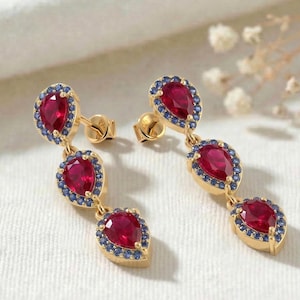 Rub Drop Earrings, Gold Filled Dainty Earrings, Gift For Her