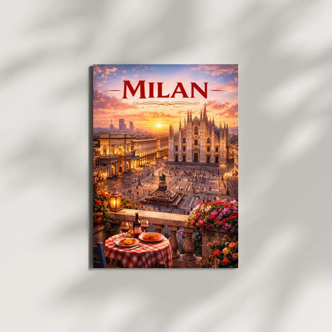 Milan Italy Poster Wall Art City Print Minimalist Travel Decor Neutral ...