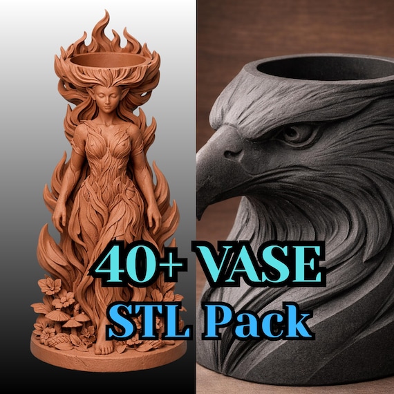 Sculptural Vase STL Pack | Face & Animal Planters, 3D Print Files