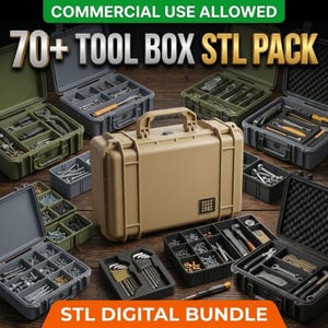 70+ Tool Box STL Pack for 3D Printing | Heavy-Duty Organizer Bundle 3D Model | Modular Storage Case STL Collection | DIY Workshop Digital