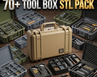 70+ Tool Box STL Pack for 3D Printing | Heavy-Duty Organizer Bundle 3D Model | Modular Storage Case STL Collection | DIY Workshop Digital
