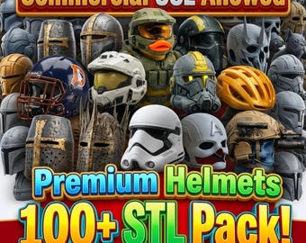 100+ Premium Helmet STL Pack Mega Bundle | 3D Printing Cosplay Armor Commercial Use,Medieval Space Trooper Combat Digital Download