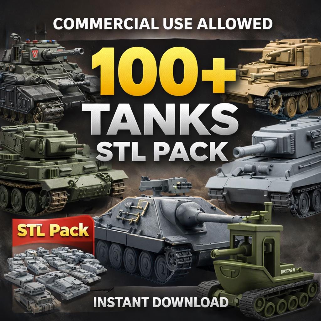 100+ Tanks STL Pack, Tank STL Files Bundle, Military Vehicles STL, War ...