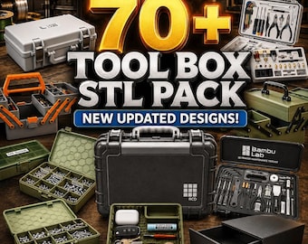 70+ Tool Box STL Pack Mega Bundle | 3D Printing Hardware Organizer Commercial Use, Rugged Protective Cases Screw Bins Digital Download