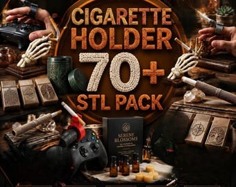 70+ Cigarette Holder STL Pack for 3D Printing | Gamer Accessory Bundle 3D Model | Hands-Free Smoke Holder STL | Digital Download Gaming Gear