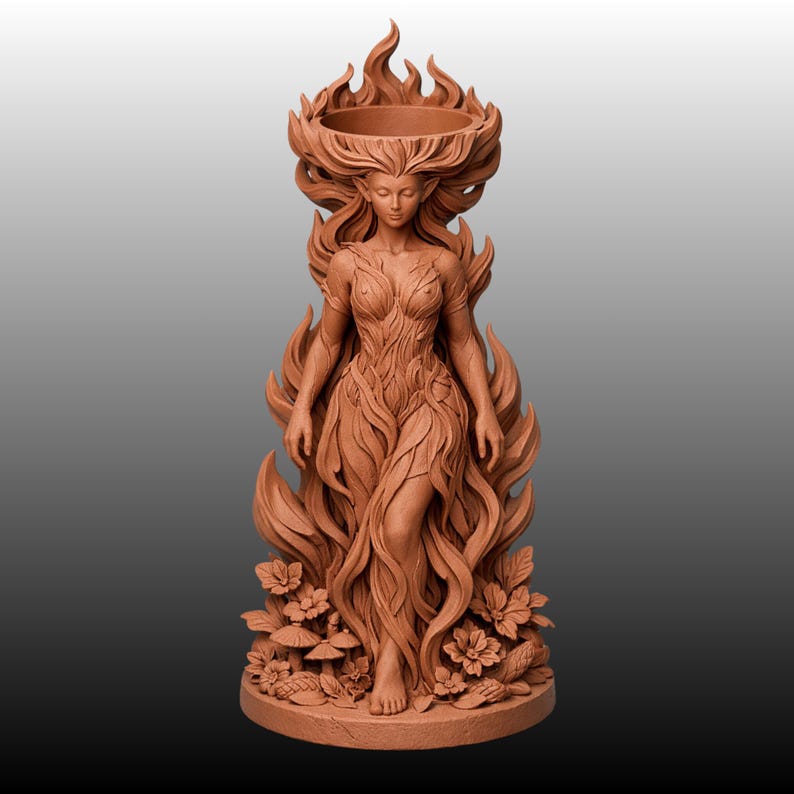 Skulptural vas STL-paket | Ansikts- och djurplanter, 3D-utskriftsfiler bild 3