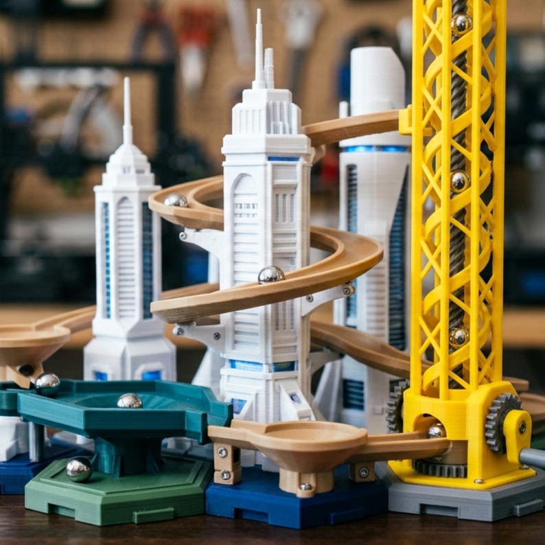 Marble Ramp Set Marble Run STL Bundle 100+ Files – 3D Print Toy Track Set, STEM Marble ...