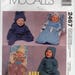 Infants Bunting Sac And Hat Baby Clothes Babies Supplies Size Newborn Sml Med Lrg Sewing Pattern 1999 McCall's 2467