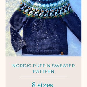 Breipatroon Papegaaiduiker – Scandinavisch kleurwerkjuk, naadloos van boven naar beneden (maten voor jongeren en volwassenen) pdf-patroon