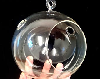 Verre transparent pour terrarium vide de 5 po. Base plate ronde avec possibilité d'accrocher RD105 SIMPLE