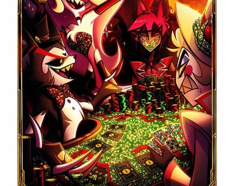 Hazbin Hotel Custom Fan Art Trading Card: Sin City Night PREORDER RadioStatic Bar Card