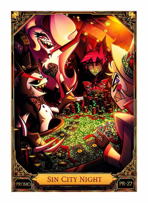 Hazbin Hotel Custom Fan Art Trading Card: Sin City Night PREORDER