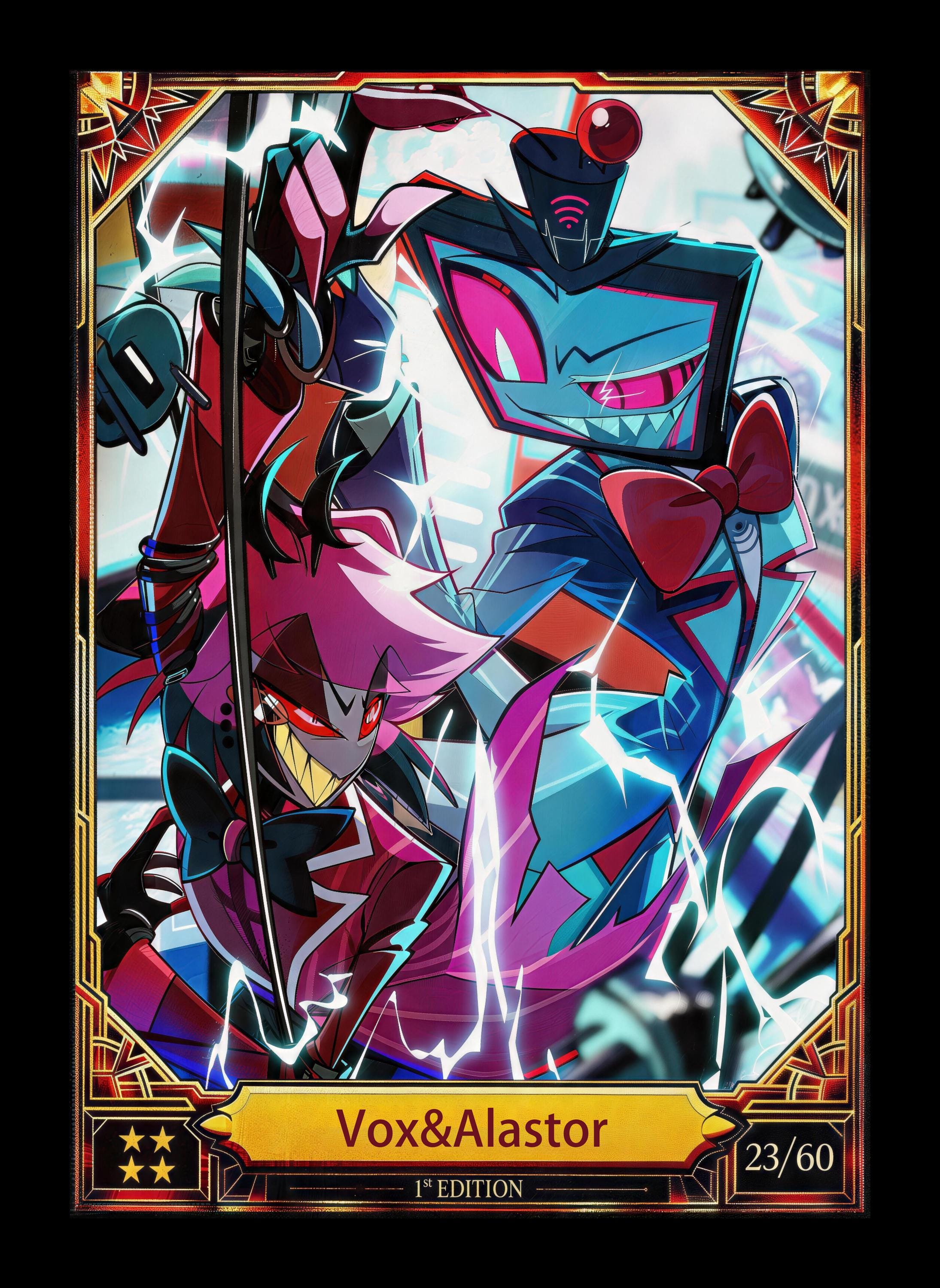 Hazbin Hotel Custom Fan Art Trading Card: Vox Alastor Valentino
