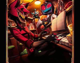 Hazbin Hotel Custom Fan Art Trading Card: Alastor Vox PREORDER RadioStatic Bar Card