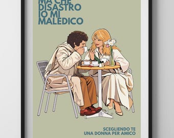Lucio Battisti "Una Donna Per Amico" Vintage Italian Poster