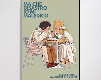 Lucio Battisti "Una Donna Per Amico" Vintage Italian Poster