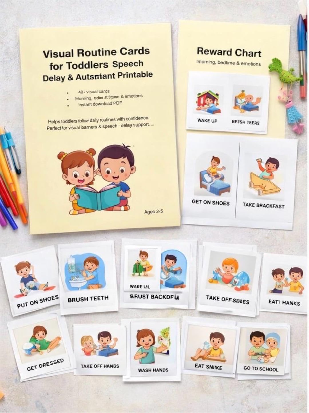 Toddler Visual Routine Cards | Emotion & Daily Activity Chart (PDF ...