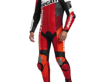 Ducati Corse K3 Full Leather Racing Suit Designed for Track and Road Riding