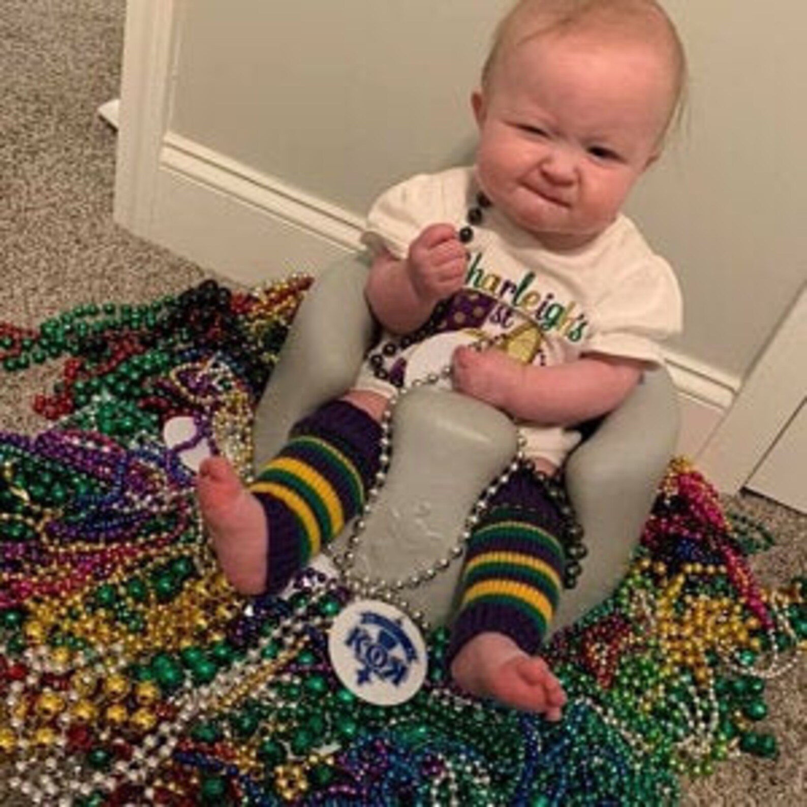 mardi gras tassel leg warmers