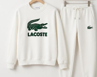 Mens White Fleece Tracksuit Hoodie Joggers Sweatsuit Unisex Luxury Sport Matching Gift Set