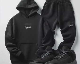 Black on Black Sweatsuit: Legend 23 Hoodie & Joggers Set