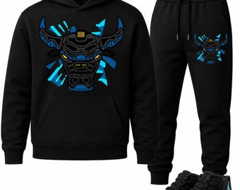 Jordan 11 Gamma Sneaker Match Hoodie Black Retro 11s Bull Jogger Set Sweatsuit