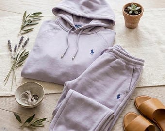 Polo Ralph Lauren Printed logo Organic Cotton Hoodie and Pants Lounge Set Tracksuit
