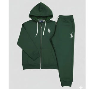 Polo fleece Green Tracksuits/Printed zipper hoodies & Sweatpants/ralph Lauren replica