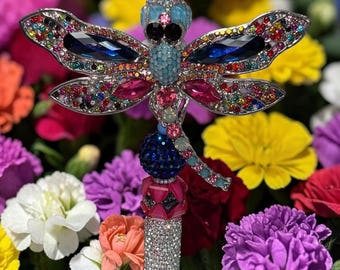 FANTASY COLLECTION: Rhinestone Multicolor Bejeweled Dazzling Dragonfly Fancy Beaded Rhinestone Luxury Pen Gift