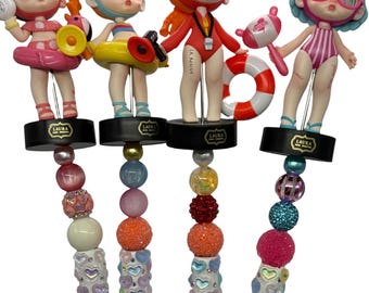 Laura Doll Beaded Pens: Pool Fighting Collection, Includes 2 Refills