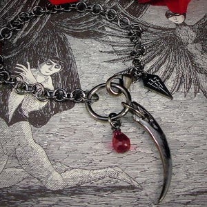 Vampire Jewelry, Gothic Jewelry, Gothic Wedding Jewelry, Vampire, Vampire Bracelet, Red Stones, Bracelet, Vampire Wedding, Fang Bracelet