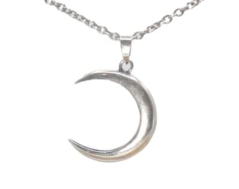 Sale! 25% Off! Moon Necklace, CrescentMoonNecklace, Silver Moon, Gothic Jewelry, Moon Jewelry, Moon Pendant, Gothic Moon, Moon, Gothic