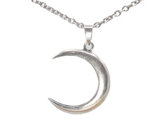 Sale! 25% Off! Moon Necklace, CrescentMoonNecklace, Silver Moon, Gothic Jewelry, Moon Jewelry, Moon Pendant, Gothic Moon, Moon, Gothic