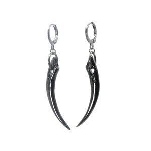 Gothic Jewelry, Fang Earrings, Fang Drop Earrings, Hoop Earrings, Fangs, Black Fang, Goth Jewelry, Goth Earrings, Halloween Jewelry, Goth