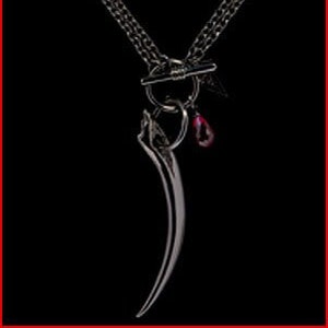 Vampier sieraden, mannen vampier ketting, vampier tanden, Goth ketting, Fang ketting, ketting, gotische sieraden, Goth sieraden, vampier, Goth